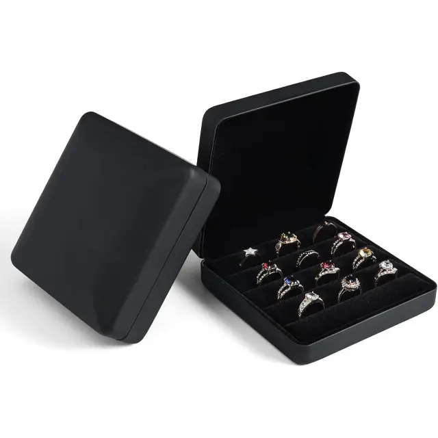Leather Jewellery Boxes Black | Custom Bracelet & Watch Box – Richpack - leather jewelry organizer 4