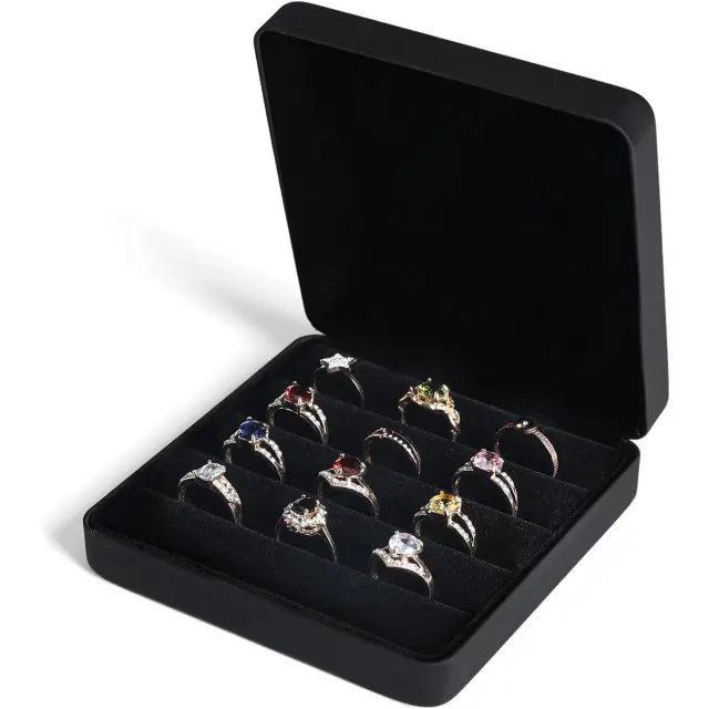 Leather Jewellery Boxes Black | Custom Bracelet & Watch Box – Richpack - leather jewelry organizer 5