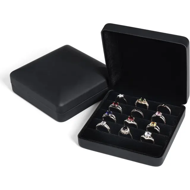 Leather Jewellery Boxes Black | Custom Bracelet & Watch Box – Richpack - leather jewelry organizer