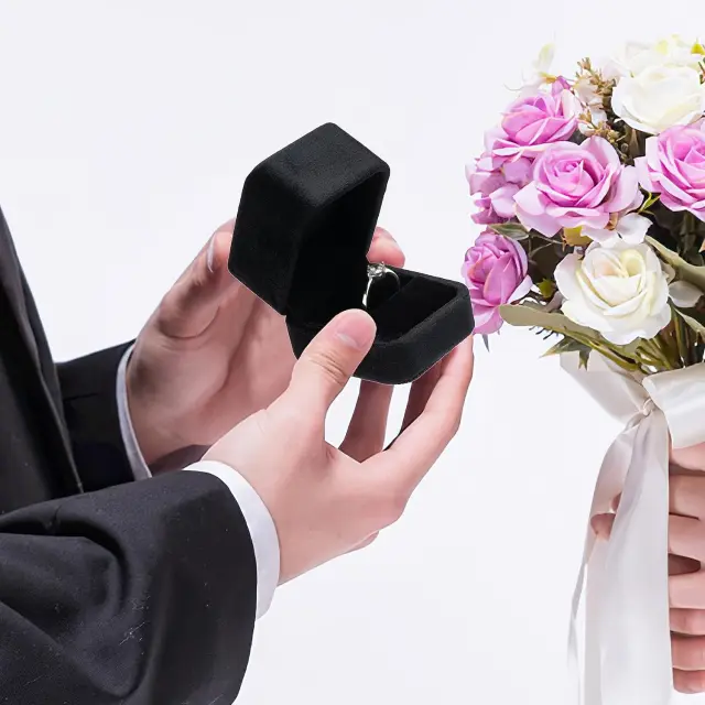 Black Velvet Ring Box for Jewelry Brands | Custom Wholesale Packaging Solutions – Richpack - black velvet ring box 5