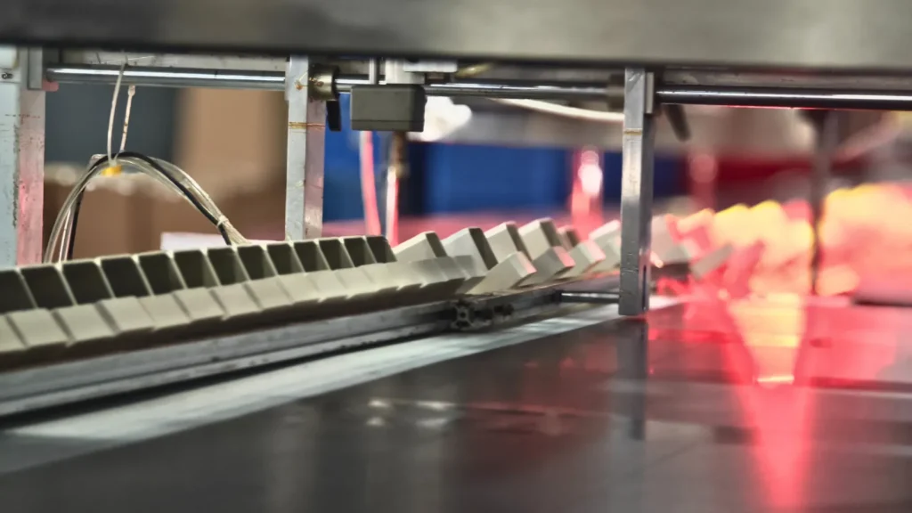 conveyor belt system for jewelry box manufacturing