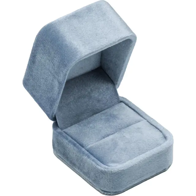 Custom Proposal Ring Box Light Ocean Blue Velvet | Bulk & Custom – Richpack - custom proposal ring box​ 3