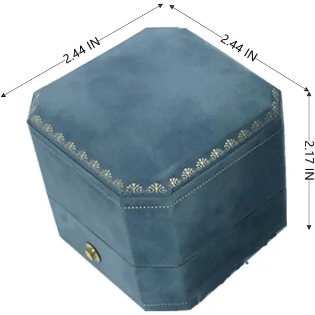 Custom Wedding Ring Box Lake Blue Velvet | Jewelry Packaging Wholesale – Richpack - custom wedding ring box​ 2