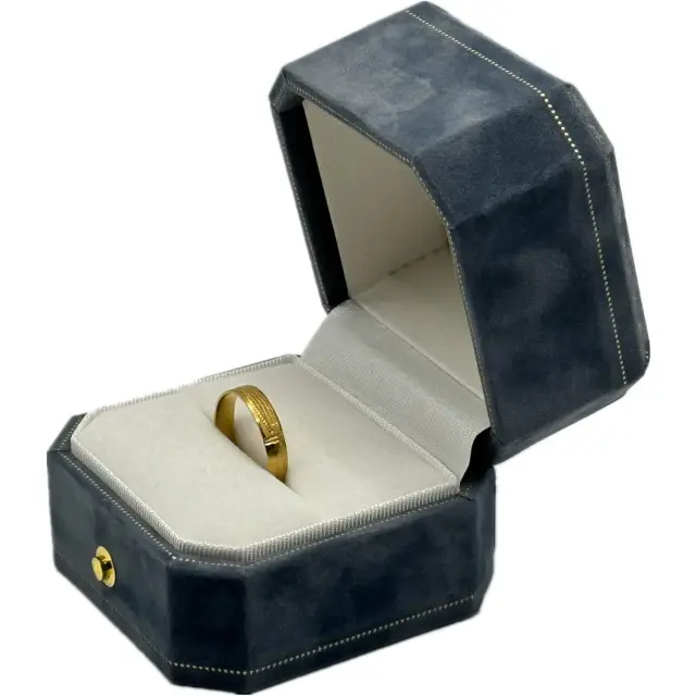 Custom Wedding Ring Box Lake Blue Velvet | Jewelry Packaging Wholesale – Richpack - custom wedding ring box​ 4