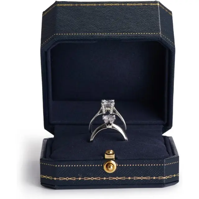 Blue Leather Engagement Ring Boxes | Jewelry Packaging Wholesale – Richpack - engagement ring boxes