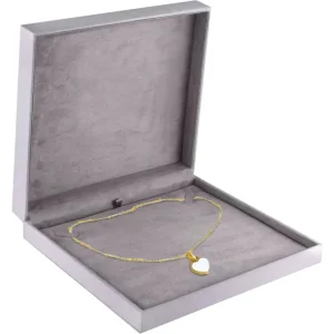 Jewelry Box with Hooks for Necklaces | Grey Linen Necklace Organizer – Richpack - jewelry box with hooks for necklaces
