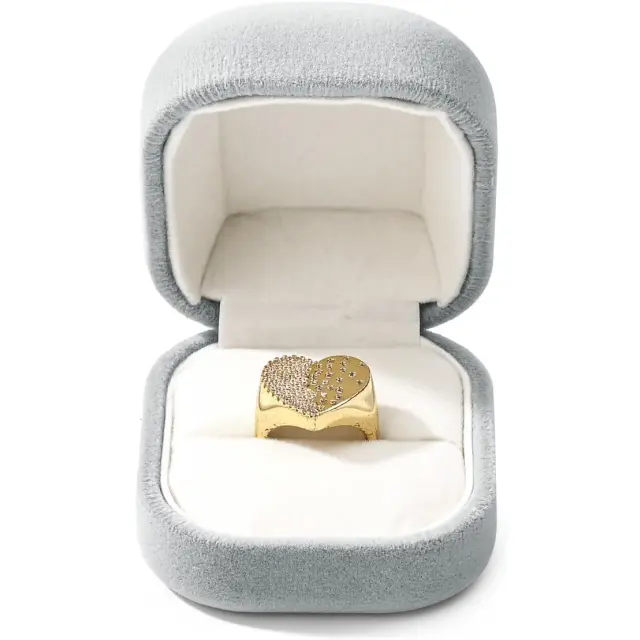 Vintage Velvet Ring Box | Grey Custom Jewelry Packaging | Wholesale Ring Box – Richpack - vintage velvet ring box 2