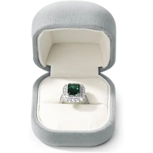 Vintage Velvet Ring Box | Grey Custom Jewelry Packaging | Wholesale Ring Box – Richpack - vintage velvet ring box