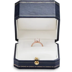 Bridal Ring Box | Blue Leather Engagement Ring Case – Richpack - ​bridal ring box 2