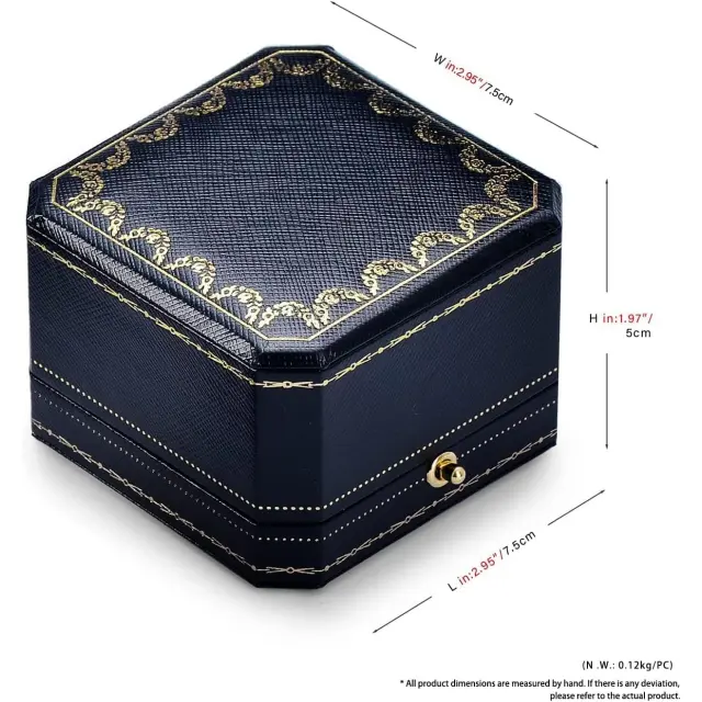 Bridal Ring Box | Blue Leather Engagement Ring Case – Richpack - ​bridal ring box 5