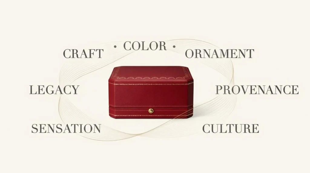 cartier red box core elements craft color ornament