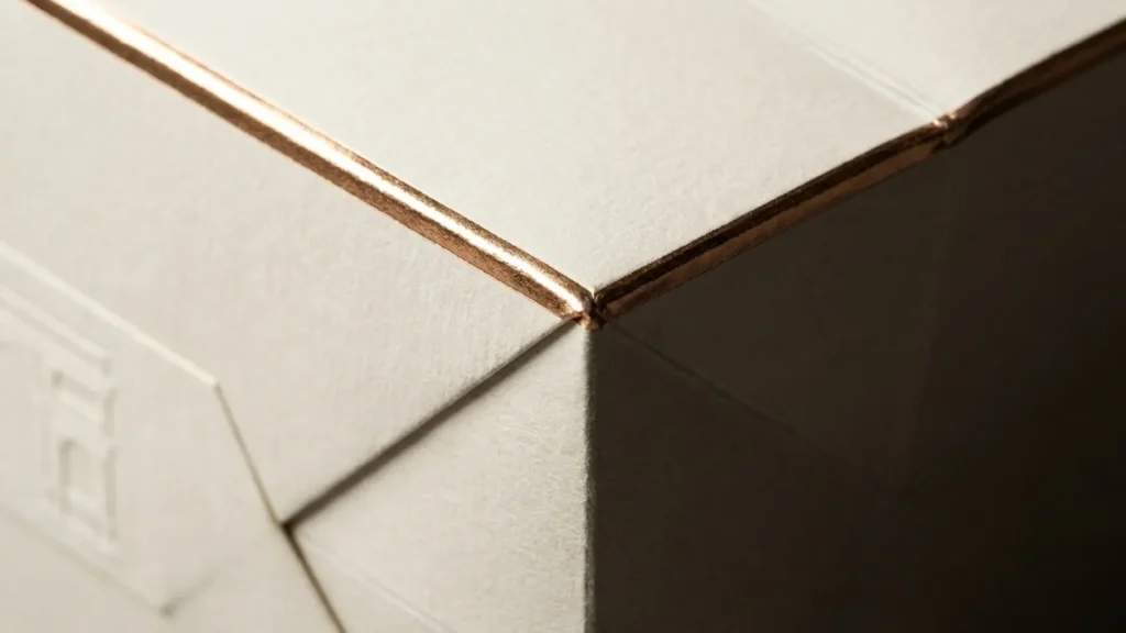 gold foil box corner detail