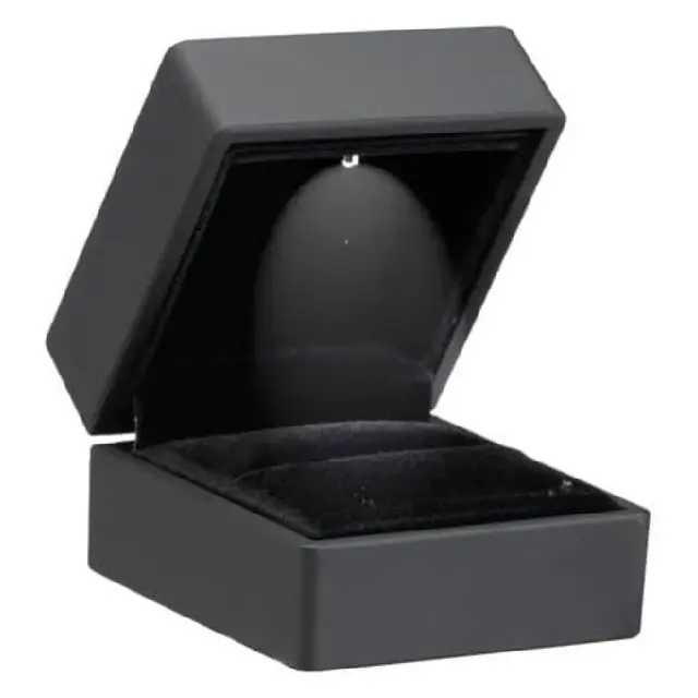 Custom Black PU Light Ring Box with LED | Engagement & Jewelry Packaging – Richpack - light ring box 5