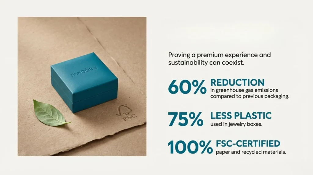 pandora sustainable packaging fsc certified