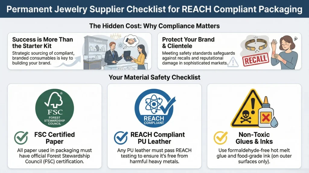permanent jewelry reach compliant packaging supplier checklist