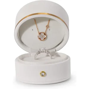 Round Wooden Ring Box Walnut | Premium Jewelry Packaging | Richpack - round ring box 3