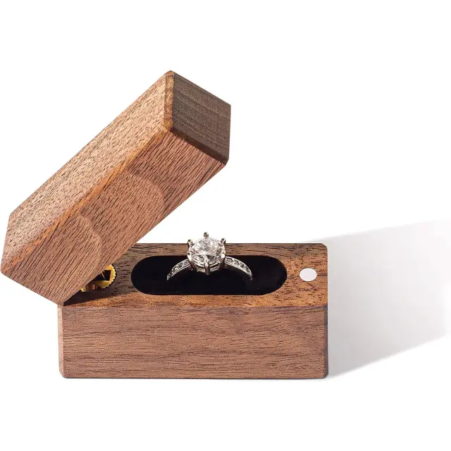 Slim Design Rustic Ring Box | Discreet & Durable Proposal Case | Richpack Wholesale Jewelry Packaging Solutions - rustic ring box 4