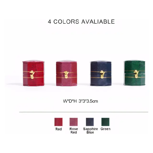 Compact Small Ring Box in Sapphire Leather | Custom Jewelry Gift Box – Richpack - small ring box 3