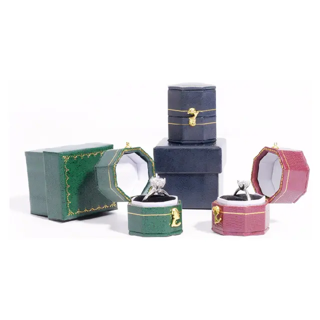 Compact Small Ring Box in Sapphire Leather | Custom Jewelry Gift Box – Richpack - small ring box 4