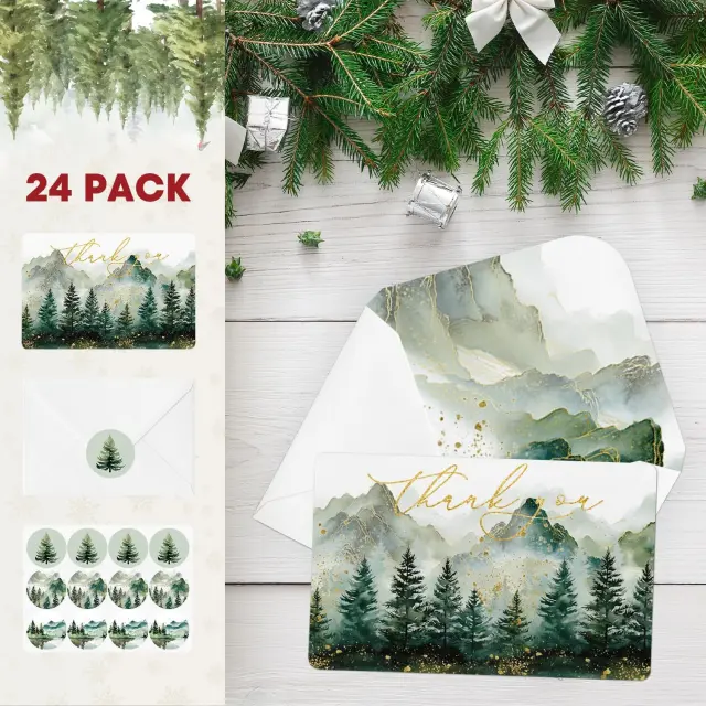 Teacher Thank You Cards | Tree Mountain Forest Design | Thoughtful Jewelry Gift Inserts | Richpack - teacher thank you cards 2