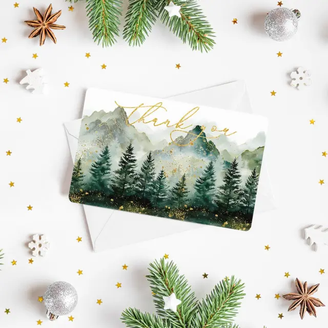 Teacher Thank You Cards | Tree Mountain Forest Design | Thoughtful Jewelry Gift Inserts | Richpack - teacher thank you cards 3