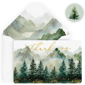 Teacher Thank You Cards | Tree Mountain Forest Design | Thoughtful Jewelry Gift Inserts | Richpack - teacher thank you cards