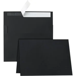 Thank You Business Cards | Black Thank You Cards and Envelopes 5 x 7 Blank Printable | Richpack Wholesale - thank you business cards​