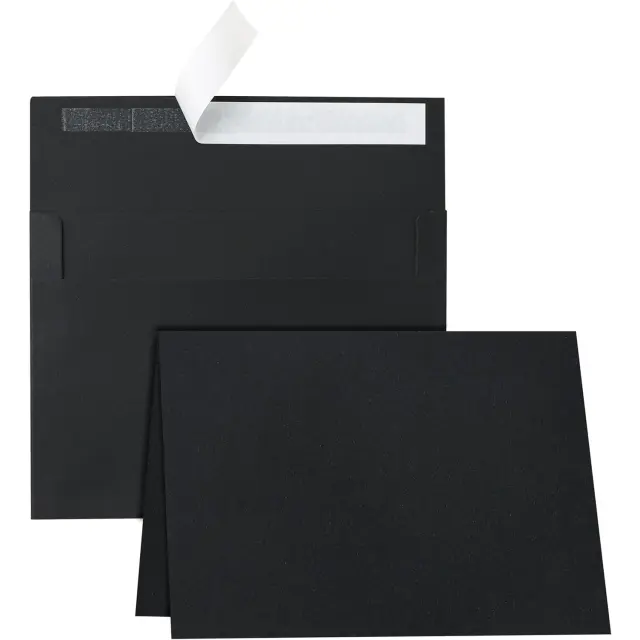 Thank You Business Cards | Black Thank You Cards and Envelopes 5 x 7 Blank Printable | Richpack Wholesale - thank you business cards​