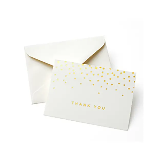 Thank You Cards for Business | Gold Foil Dots Thank You Cards, Ivory and Gold Foil Blank Thank You Notes | Richpack Wholesale - thank you cards for business 4