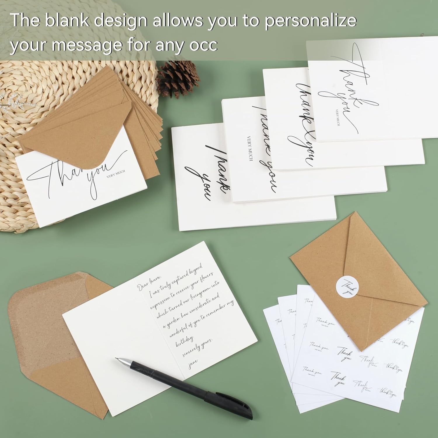 Thank You Cards for Teachers | Thank You Cards with Envelopes | Blank Cards for Wedding, Bridal, Baby Shower, Graduation, Business | Richpack Wholesale - thank you cards for teachers 4