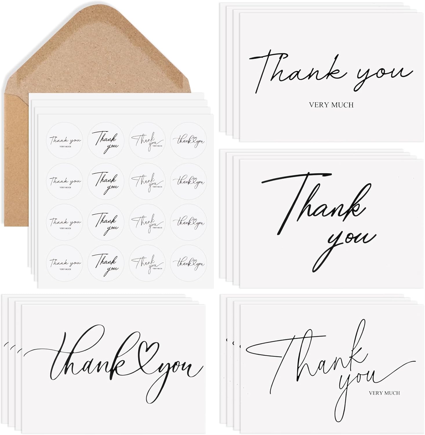 Kartki z podziękowaniami dla nauczycieli | Kartki z podziękowaniami z kopertami | Puste kartki na ślub, wesele, baby shower, ukończenie szkoły, do pracy | Richpack Wholesale – kartki z podziękowaniami dla nauczycieli