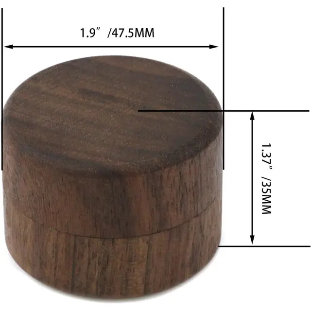 Round Wooden Ring Box Walnut | Premium Jewelry Packaging | Richpack - ​round wooden ring box​ 2