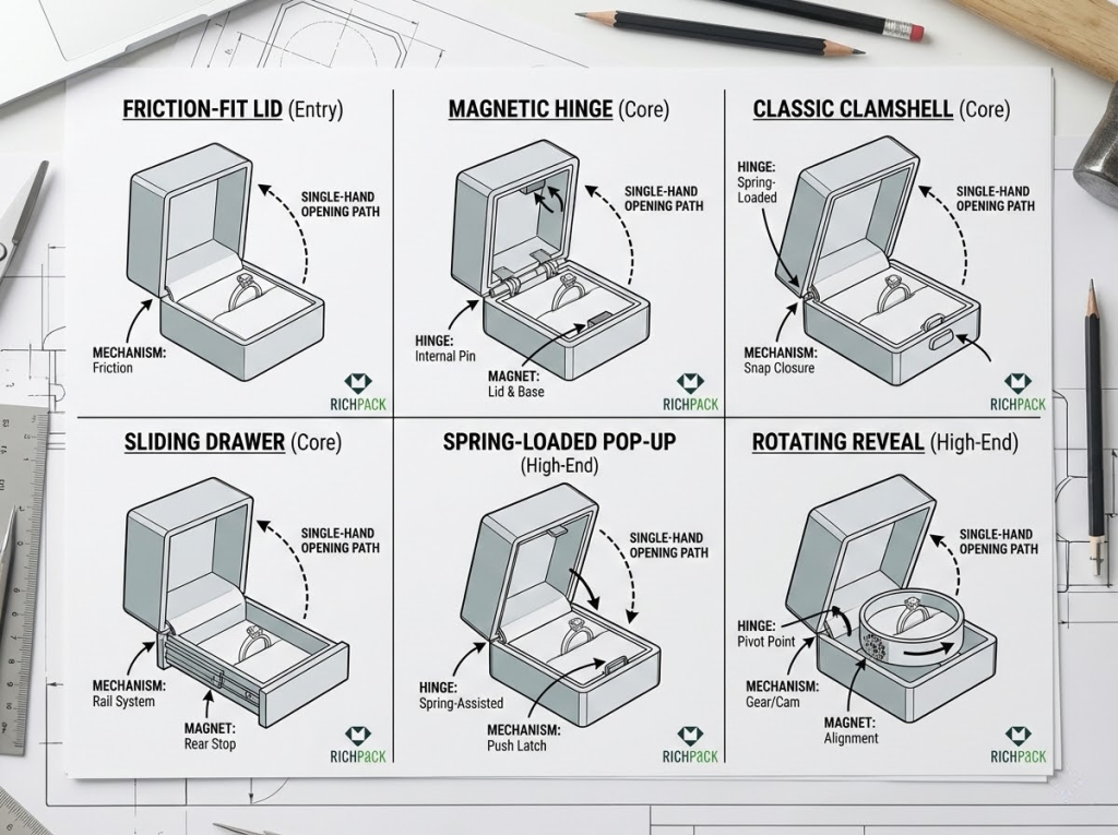 How to Design a Shiny and Creative Ring Box for Storing Your Product Line - 6 Functional Ring Box Structures Balancing Creativity and Utility