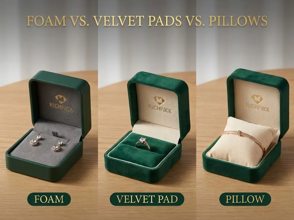 How to Choose the Right Wholesale Jewelry Boxes for Your Business - Foam vs. Velvet Pads vs. Pillows