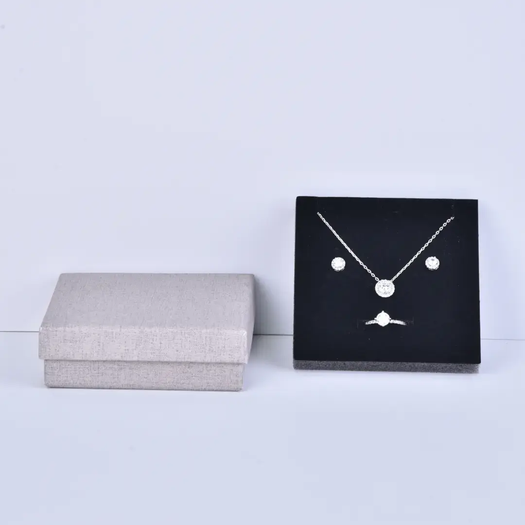 Gray Jewelry Gift Box with Lids 9x9x3cm | Modern Favor Box with Lid | Ready Stock Wholesale - Gray Jewelry Gift Box with lids (3)