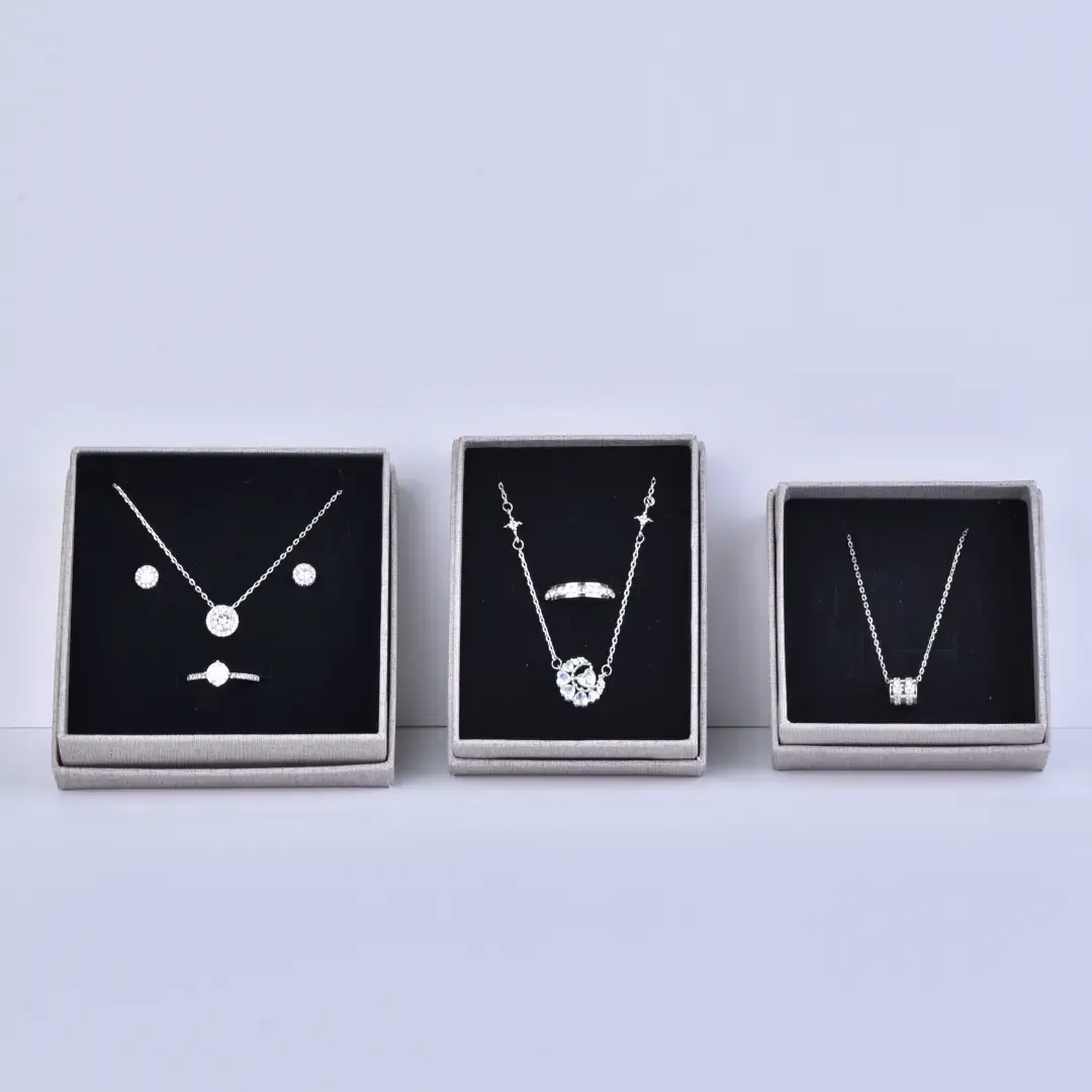 Gray Jewelry Gift Box with Lids 9x9x3cm | Modern Favor Box with Lid | Ready Stock Wholesale - Gray Jewelry Gift Box with lids (7)