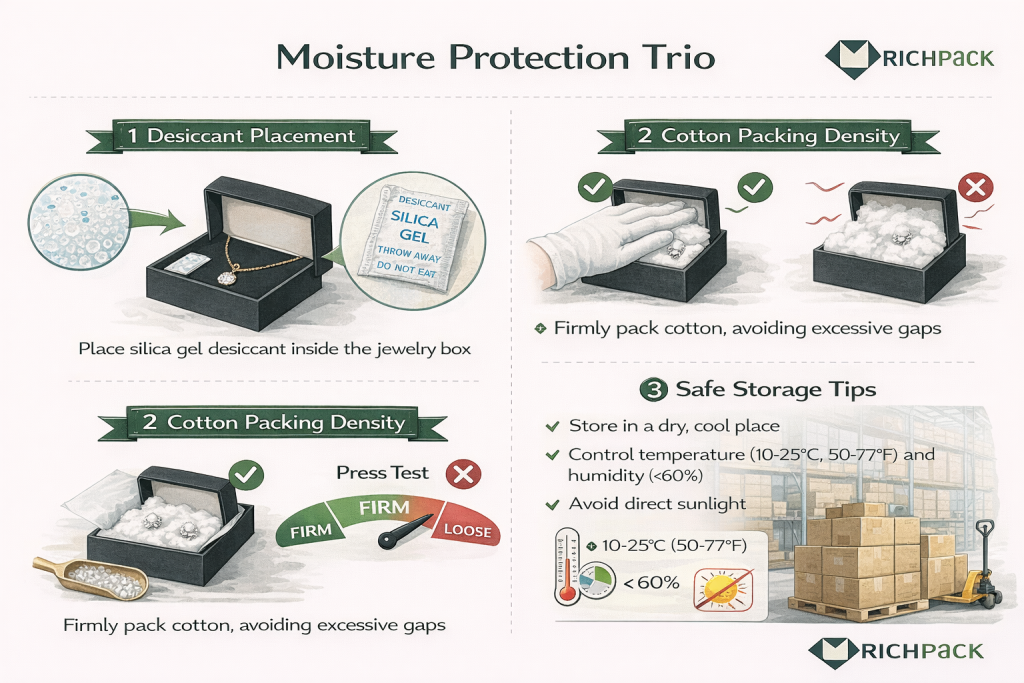 How to Use Cotton-Filled Small Jewelry Gift Boxes for Protection - Moisture traps that accelerate tarnish