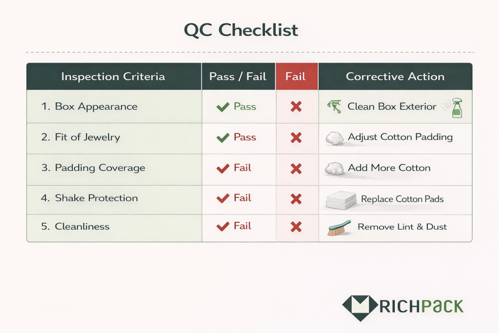 How to Use Cotton-Filled Small Jewelry Gift Boxes for Protection - QC checklist for consistent packing