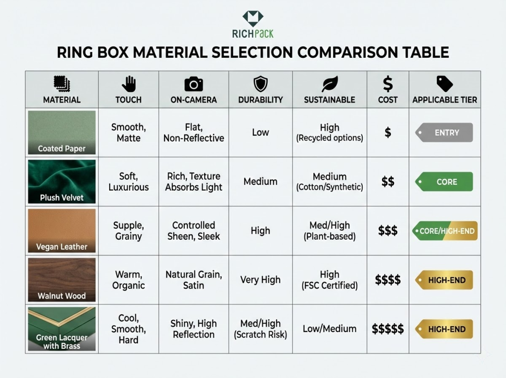 How to Design a Shiny and Creative Ring Box for Storing Your Product Line - Selecting Material Bases for Your Custom Ring Boxes