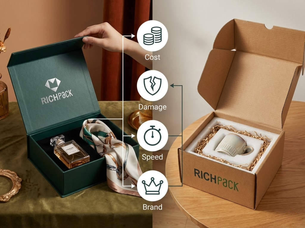 Which Is Better in 2026 Custom Magnetic Gift Boxes or Cardboard Boxes - Shipping Protection Depends on Corrugated Cardboard and Systems