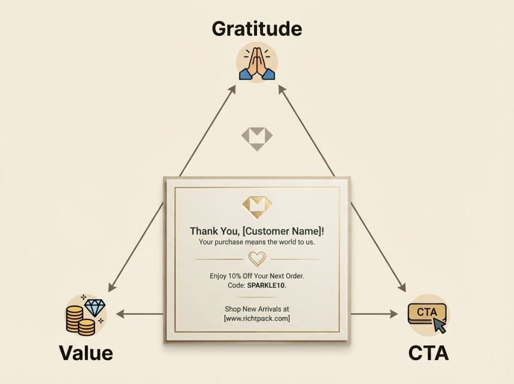 How to Bundle Thank You Cards with Jewelry Gift Boxes - The Golden Triangle Structure