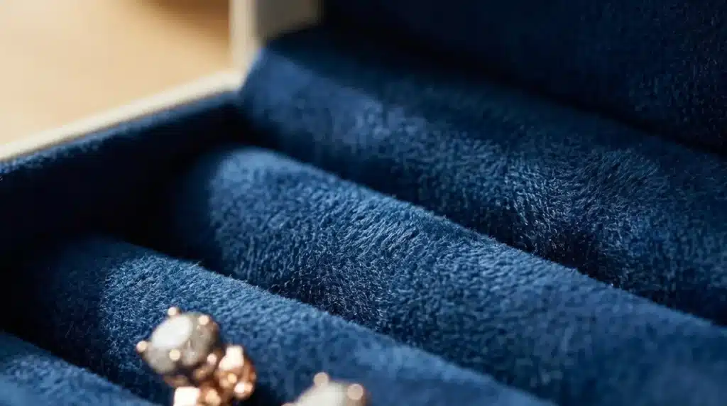 blue velvet interior jewelry box earring