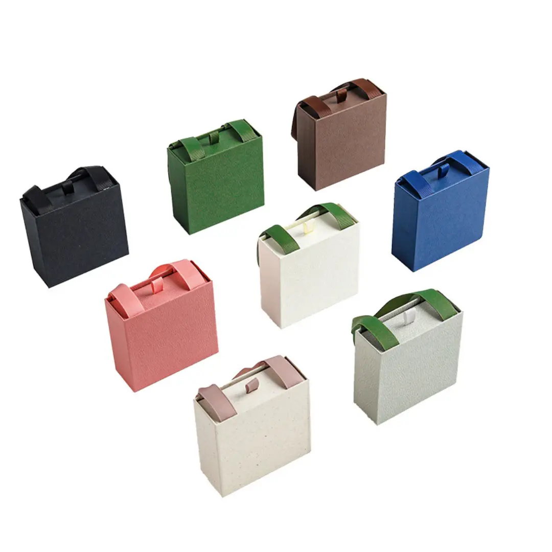 Black Drawer Gift Box with Handle - 9x9x3.5cm Black Sliding Jewelry Packaging Boxes with Handle - Black Drawer Gift Box with Handle (2)