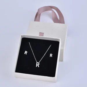 Boîte à bijoux en papier écologique personnalisée - Coffret cadeau à bijoux en papier coulissant avec poignée (9 x 9 x 3.5 cm) - Boîte à bijoux en papier écologique personnalisée