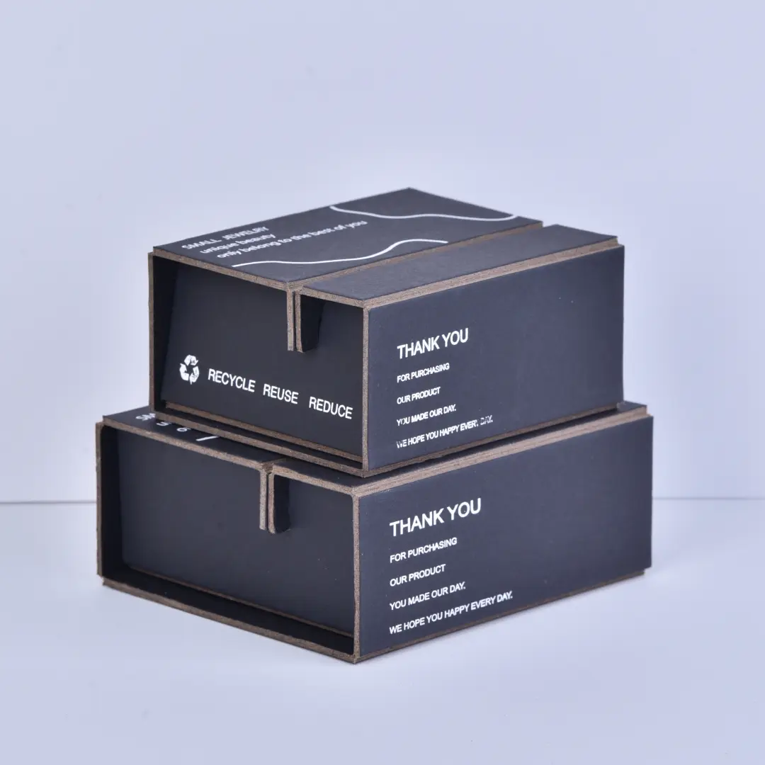 Empty Two-Piece Folding Box - Black 8x9x4.5cm Folding Jewelry Box | Custom Logo Options - Empty Two Piece Folding Box1