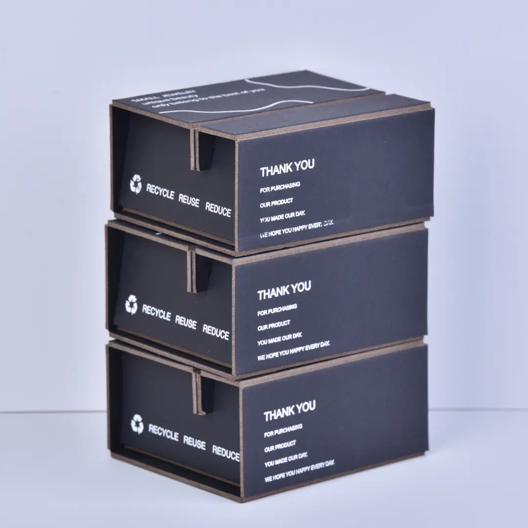 Empty Two-Piece Folding Box - Black 8x9x4.5cm Folding Jewelry Box | Custom Logo Options - Empty Two Piece Folding Box2