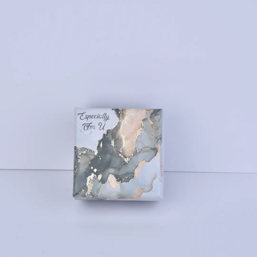 Gilded Marble Gift Box - 9x9x3cm Luxury Black and Gold Gift Box with Lids | Jewelry Box Wholesale - Gilded Marble Gift Box10