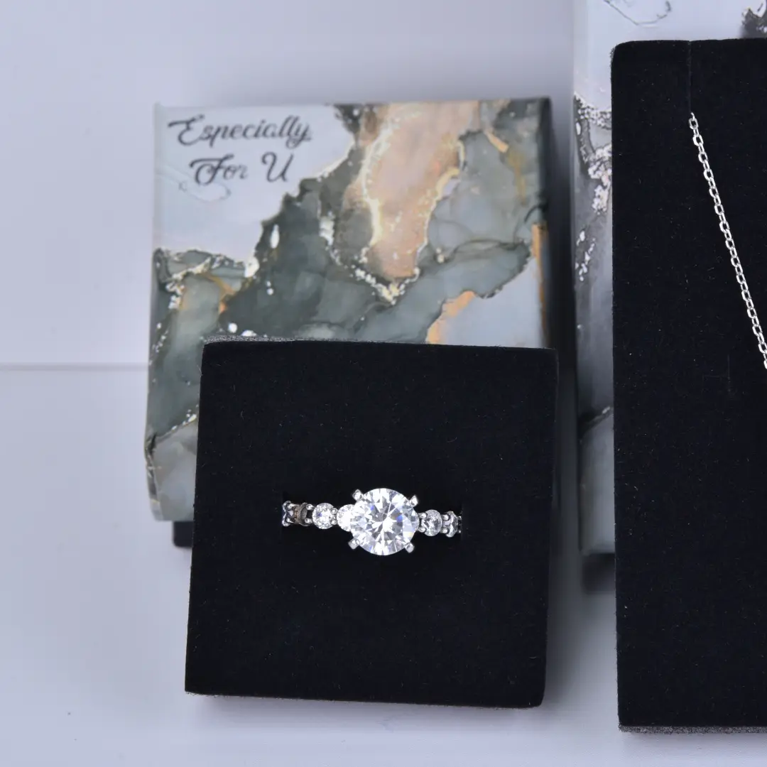 Gilded Marble Gift Box - 9x9x3cm Luxury Black and Gold Gift Box with Lids | Jewelry Box Wholesale - Gilded Marble Gift Box3