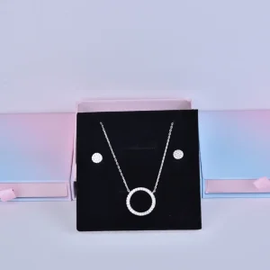 Boîte de rangement pour bijoux rose dégradé - 8 x 8 x 1.7 cm - Emballage cadeau élégant en papier - Boîte de rangement pour bijoux rose dégradé