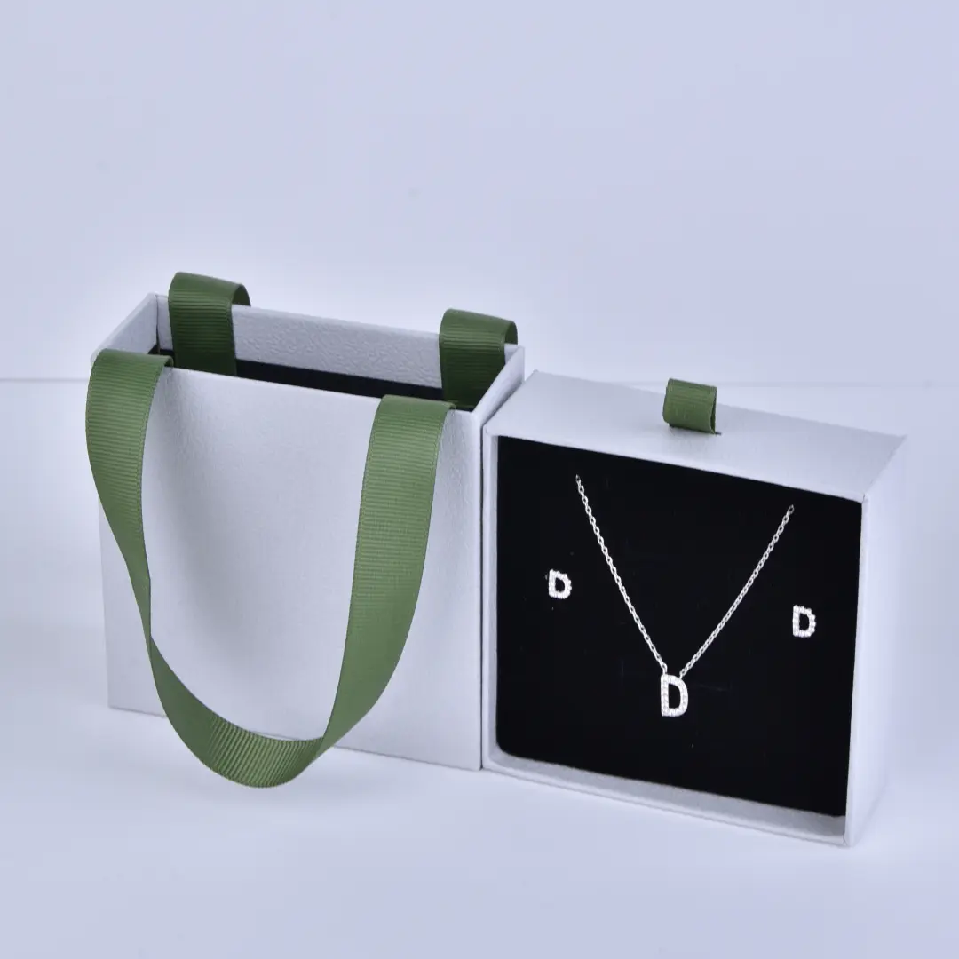 Grey Paper Drawer Tote - 9x9x3.5cm Gray Paper Jewelry Boxes with Personalized Logo Ribbon Tote - Gray Paper Jewelry Boxes4